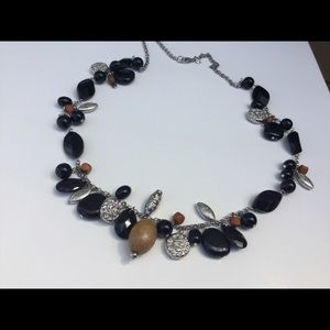 Beautiful black vintage necklace USA made 70s